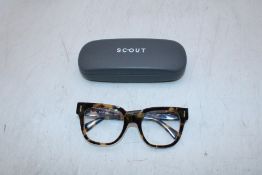 Scout Jenny Square Pink Havana Glasses, Frame Only, Demo Lenses