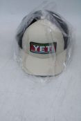 Six YETI Fishing Rainbow Trout Trucker Hat, Black/ Cream