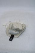 Gigi Burris Hat with Ribbon Tie, Beige Metallic, One Size