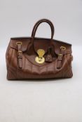 Ralph Lauren Women's Brown Leather Handlebag. Used, Marks to Leather