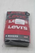 Two Packs Levi's Boxers, 4 Per Pack, Black/Red, Size M