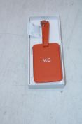 Rimowa Personalised Luggage Tag, Orange, Letters MG Embossed On Front