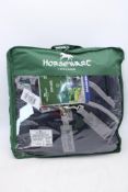 Horsewear Island Amigo Bravo 12 Plus Turnout Blanket, Medium Weight 250g, Blue/Silver