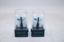 Two Festool D 5-NL 20 HW-DF 500 Domino Router Cutter Bit 493490, 5mm