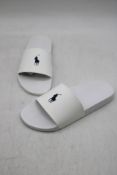 Ralph Lauren Sliders, White/Black, Size 10D