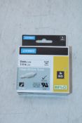 Five packs of 5 Dymo Rhino 18051/S0718260 White Heat Shrink Tubing, 6mm