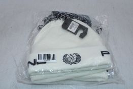 Three Ping Golf Cresting Knit Hat with Seacroft Golf Club Crest, White, One Size