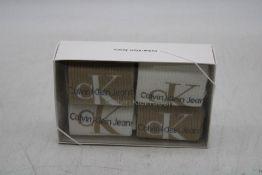 Six Boxes Calvin Klein Socks, 4 Pairs Per Box, 2x Beige, 2x White, One Size