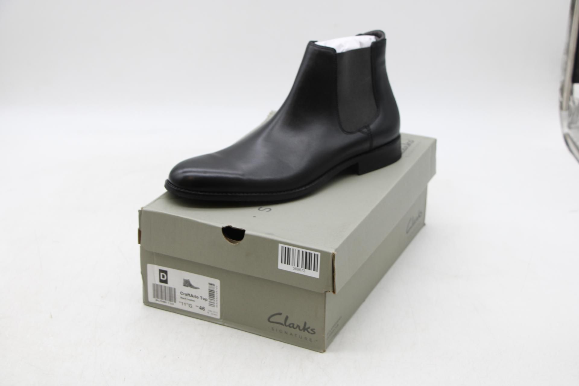 Clarks Leather Craft Arlo Top Boot, Black, UK 11 Fit G. Box damaged