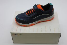 Geox Calco Trainers, Navy/Orange, UK 6