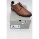 Clarks Howard Walk Leather Shoes, Dark Tan, UK 11. Box damaged