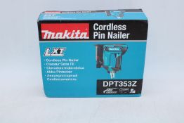 Makita DPT353Z 18V Li-Ion LXT Pin Nailer, Tool Only. Box damaged