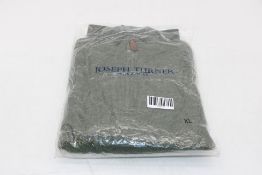 Joseph Turner Pure Lambs Wool Half Zip Sweater, Khaki, X-Large