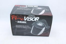 Devilbiss Pro Visor 650 Complete Air Fed Visor and Waist Belt. Box damaged, Not checked