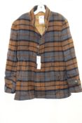 Giordano Men's Wool Blend Coat, Blue/Brown Check, UK 44