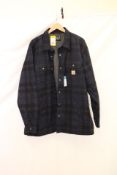 Carhartt Relaxed Fit Flannel Sherpa-Lined Shirt Jac Shacket, Size 2XL