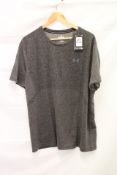 Under Armour UA Seamless Stride T-Shirt, Grey, UK Size 2XL
