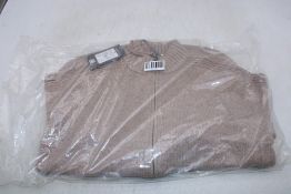 Rabe Cozy & Cool Wool Zip Cardigan, Brown, UK 14