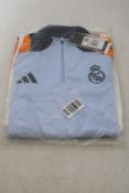 Adidas Women's Real Madrid Training Top, Blue/Orange, UK L