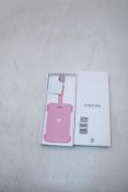 Two Rimowa Personalised Luggage Tags, Pink, Letters 'TF' Embossed On Front