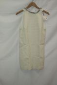 Sandro Dorinna Crystal Embellished Tweed Mini Dress, Ecru, Size 36