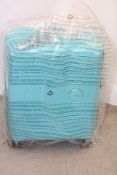 American Tourister Soundbox 4-Wheel Expandable Cabin Case, Poolside Blue, Size 55cm. Box damaged