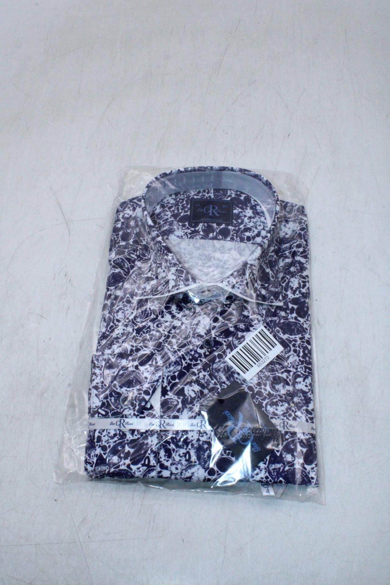 Gee Ricci Firenze Shirt, Blue/White, Size 42/Collar 16.5