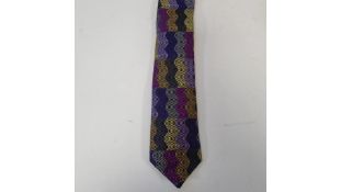 Van Buck Platinum Limited Edition 100 Tie, Multi-coloured Vertical Waves