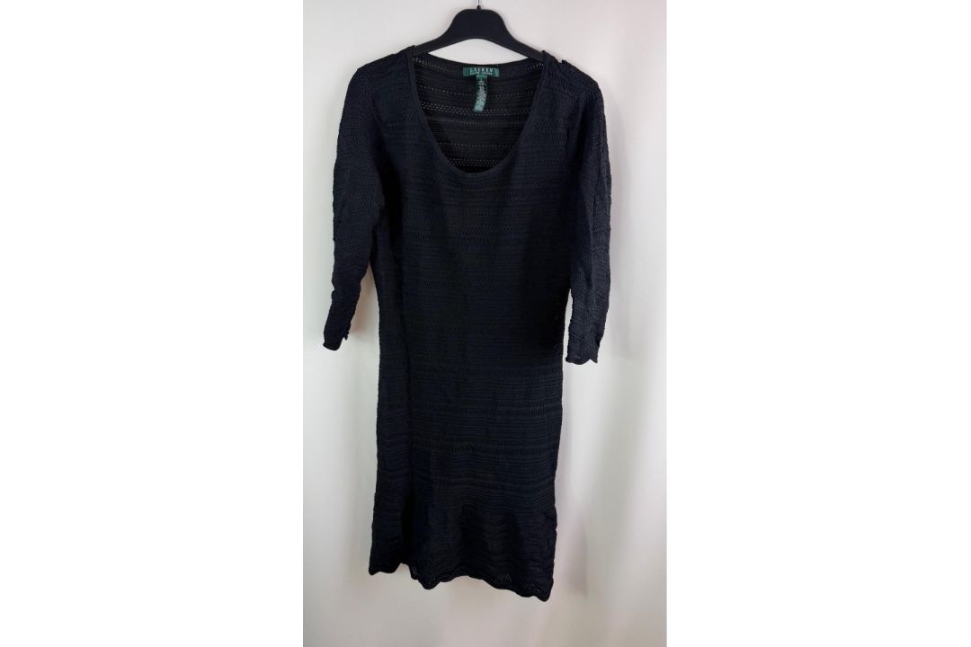 Lauren Ralph Lauren Women's Long Dress, Black, Large, Musty Smell Due to Storage. Used
