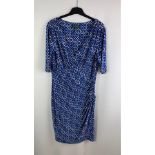 Lauren Ralph Lauren Women's Wrap Dress, Blue/White, US 14, Musty Smell Due to Storage. Used