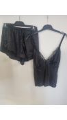 Pour Moi Women's Pyjama Cami and Short Set, Black, Size UK 14
