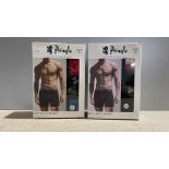 Two Boxes of Pringles Men's Button Fly Boxer Shorts, 3 Pairs Per Pack, Black, Size Small