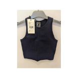 Stonger Seamless Rib Crop Top, Black, Size M/L