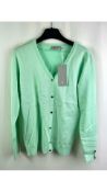 B Copenhagen Women's V-Neck Cardigan, Mint Green, Small