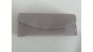 Unbranded Women's Suede Leather Envelope Chain Clutch Party Bag, Grey