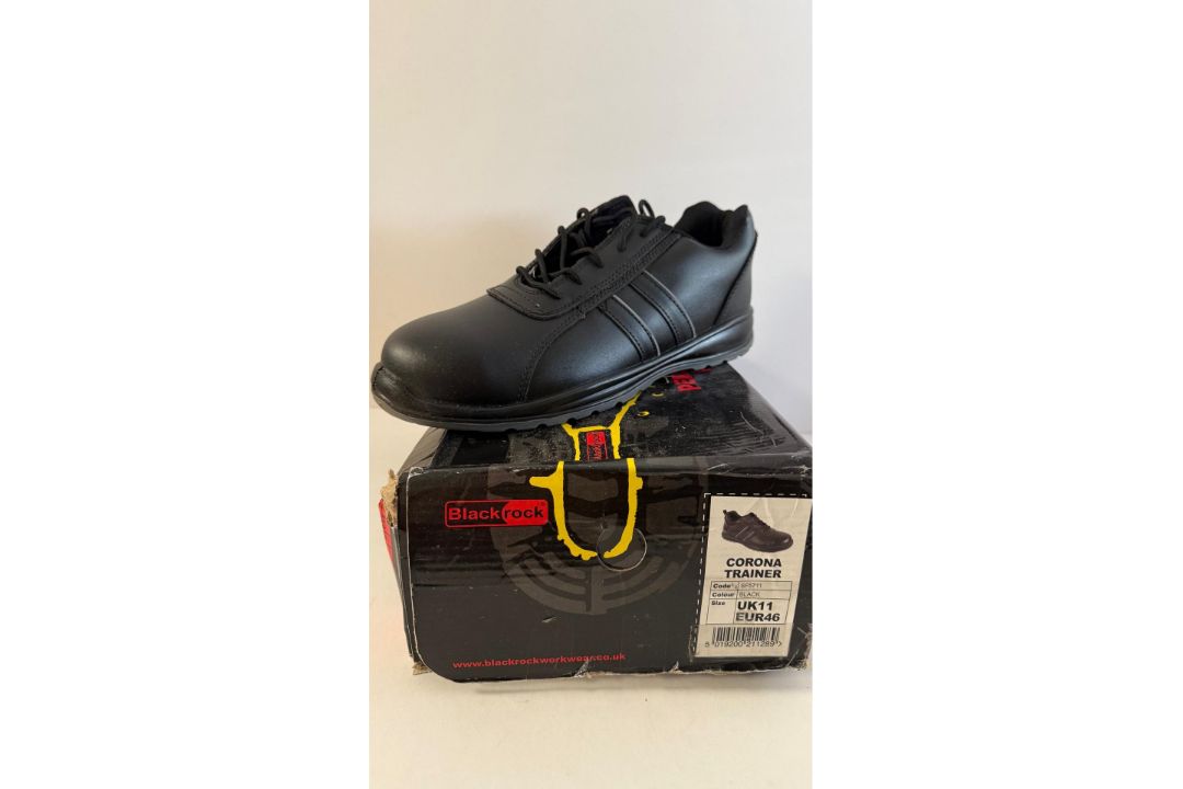 Blackrock Corona Trainer Work Safety Shoes, Black, UK 11. Box damaged