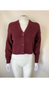 Hollister Women's Easy Crop Cardigan, Burgundy, Size S