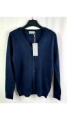 B Copenhagen Women's V-Neck Cardigan, Navy, Small