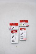 Four Canon Pixma Ink Cartridges to include 1x 530 Black, 1x 570 Black, 1x 581 Yellow, 1x 581 Magenta