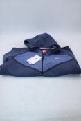 Nike Men's Tech Windrunner Full Zip Hoodie, Thunder Blue/Metallic Silver, Size L