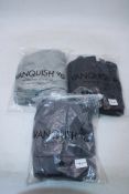 Three Pairs Vanquish Essential Sweatpants to include 1x Straight Leg, Denim Blue, 1x Oversized, Stee