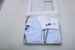 Hugo Boss Kids Jogging Suit Set, Blue/White, Size 03M