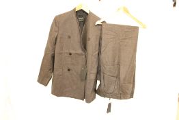 Massimo Dutti Two Piece Suit, Brown, Size 38
