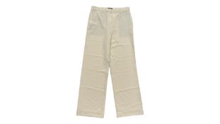 Theory Women's Wide Leg Admiral Crepe Trousers, Rice, Size US 4