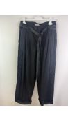 Lanvin Women's Silk Trousers with Belt Detail, Black. No Size Or Tags