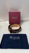 Borgioli Fratelli Men's Leather Belt, Brown, 125/140cm