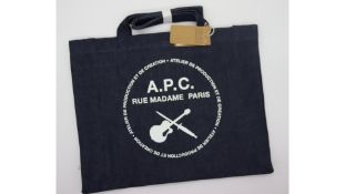 A.P.C. Men's Guitar Logo Tote Bag, Blue
