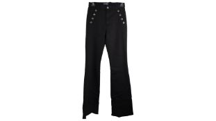 Ramy Brook Helena High Rise Velvet Flare Jeans, Black, Size 26