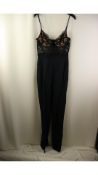 David Koma Women's R22DK20JS Lace Bra & Corset Top Jumpsuit, Black, Size 8
