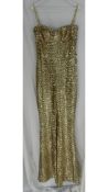 Nadine Merabi, Lucinda Gold Jumpsuit, Size L Uk 14